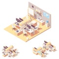 Vector Isometric office with cubicle