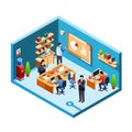 Vector isometric office room, coworking Royalty Free Stock Photo