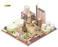 Vector isometric oil refinery plant Royalty Free Stock Photo