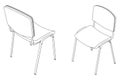 Vector isometric outline illustration of office visitor chair Royalty Free Stock Photo