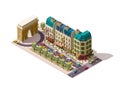 Vector isometric Paris street