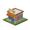 Vector isometric pizzeria building