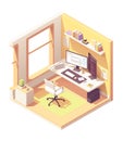 Vector isometric programmer workplace Royalty Free Stock Photo