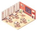 Vector isometric school art classroom Royalty Free Stock Photo