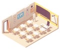 Vector isometric school classroom Royalty Free Stock Photo