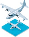 Vector isometric seaplane Royalty Free Stock Photo