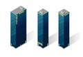 Vector isometric skyscrapers icons. Royalty Free Stock Photo