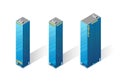 Vector isometric skyscrapers icons. Royalty Free Stock Photo