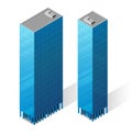 Vector isometric skyscrapers icons. Royalty Free Stock Photo