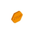 Vector isometric stop icon on a white background