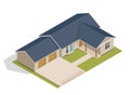 Vector isometric suburban house