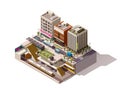 Vector isometric subway station cross section