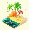 Vector isometric summer beach holidays