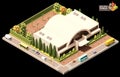 Vector isometric tennis venue building