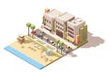 Vector isometric town beach