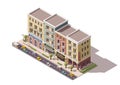 Vector isometric town street