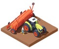 Vector isometric tractor with seed drill