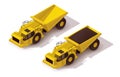 Vector isometric underground dump truck