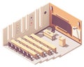 Vector isometric university lecture hall