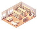 Vector isometric university library Royalty Free Stock Photo