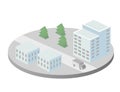 Vector isometric urban architecture single building of the modern Royalty Free Stock Photo