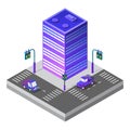 Vector isometric urban architecture single building of the modern city Royalty Free Stock Photo