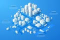 Vector isometric white city template