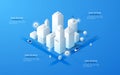 Vector isometric white city template Royalty Free Stock Photo