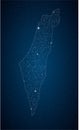 Vector Israel country map made stars, night sky