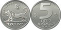 Vector Israeli money 5 Lirot