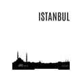 Vector Istanbul City skyline black silhouette