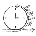 Vector iteration in AI development icon with clock and cycle arrows Royalty Free Stock Photo