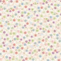 Vector ivory ditsy floral seamless pattern background.