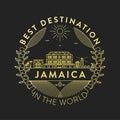 Vector Jamaica City Badge, Linear Style