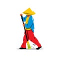 Vector Janitor Cartoon Illustration.