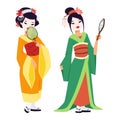 Vector japanese geisha girl