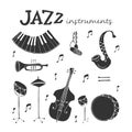 Jazz instruments icons Royalty Free Stock Photo