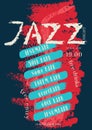 Vector jazz, rock or blues music poster template.