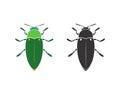 Vector of jewel beetle on a white background. Insect. Animal. Beetle. Easy editable layered vector illustration