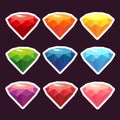 A set of stickers with gems Royalty Free Stock Photo