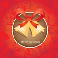 Vector Jingle bells with red bow. christmas card Royalty Free Stock Photo