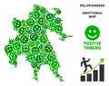 Vector Joy Peloponnese Peninsula Map Mosaic of Smileys