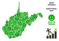 Vector Joy West Virginia State Map Composition of Smileys