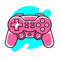 Vector joysticks gamepad illustration with slogan texts, for t-shirt prints and uses.