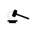 Vector of judge gavel, auction hammer icon isolated on white background. Royalty Free Stock Photo