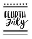 Vector 4 july Us independence lettering. Stars and stripes background