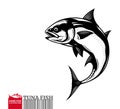 Vector jumping tuna fish illustration