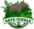 Vector Jungle Emblem with north Sulawesi babirusa