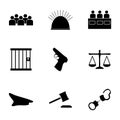 Vector justice icons set Royalty Free Stock Photo