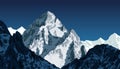 Vector K2 - second highest mountain in the world. Karakorum, Pakistan